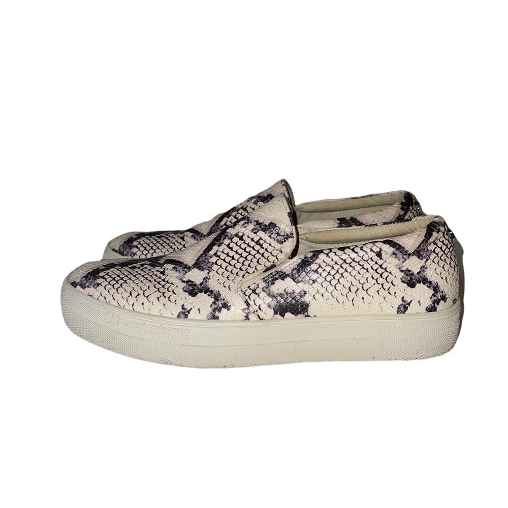 Steve Madden Gills Slip On Platform Snakeskin Beige Sneaker Size 10 - Picture 4 of 10